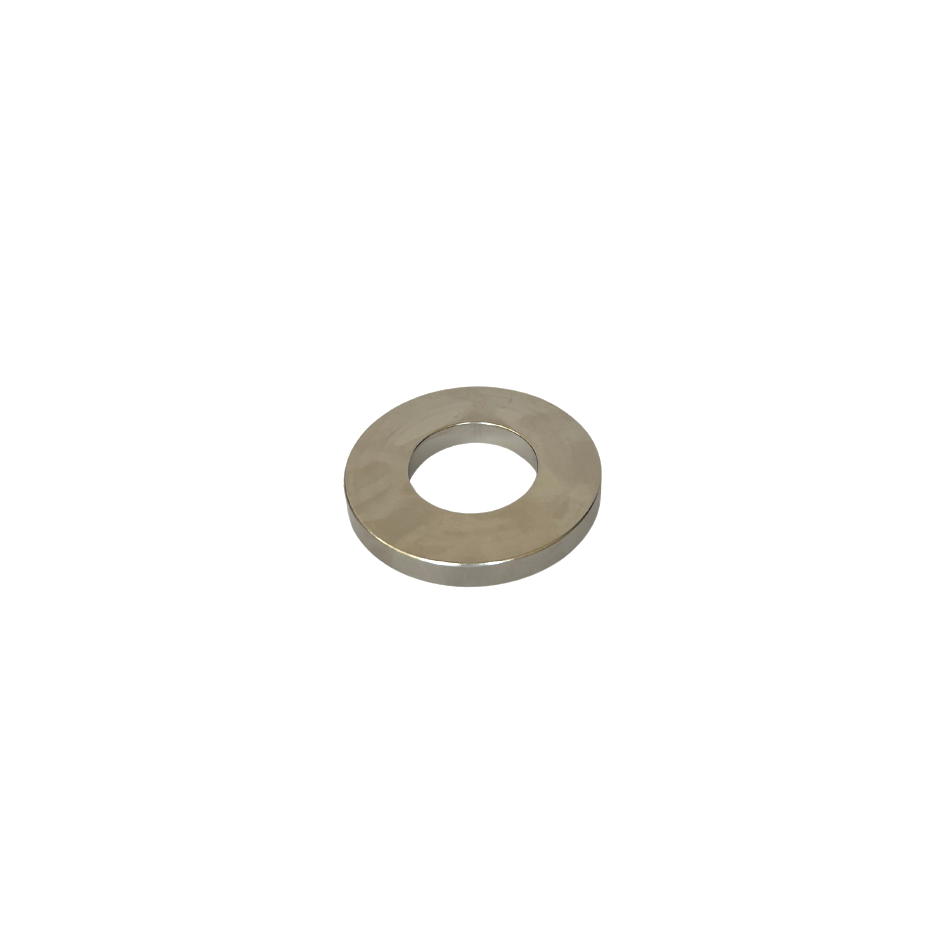 Imán de Neodimio en forma de anillo. Medidas: 50x25x6 mm. Potencia: 3930 Gauss aprox.