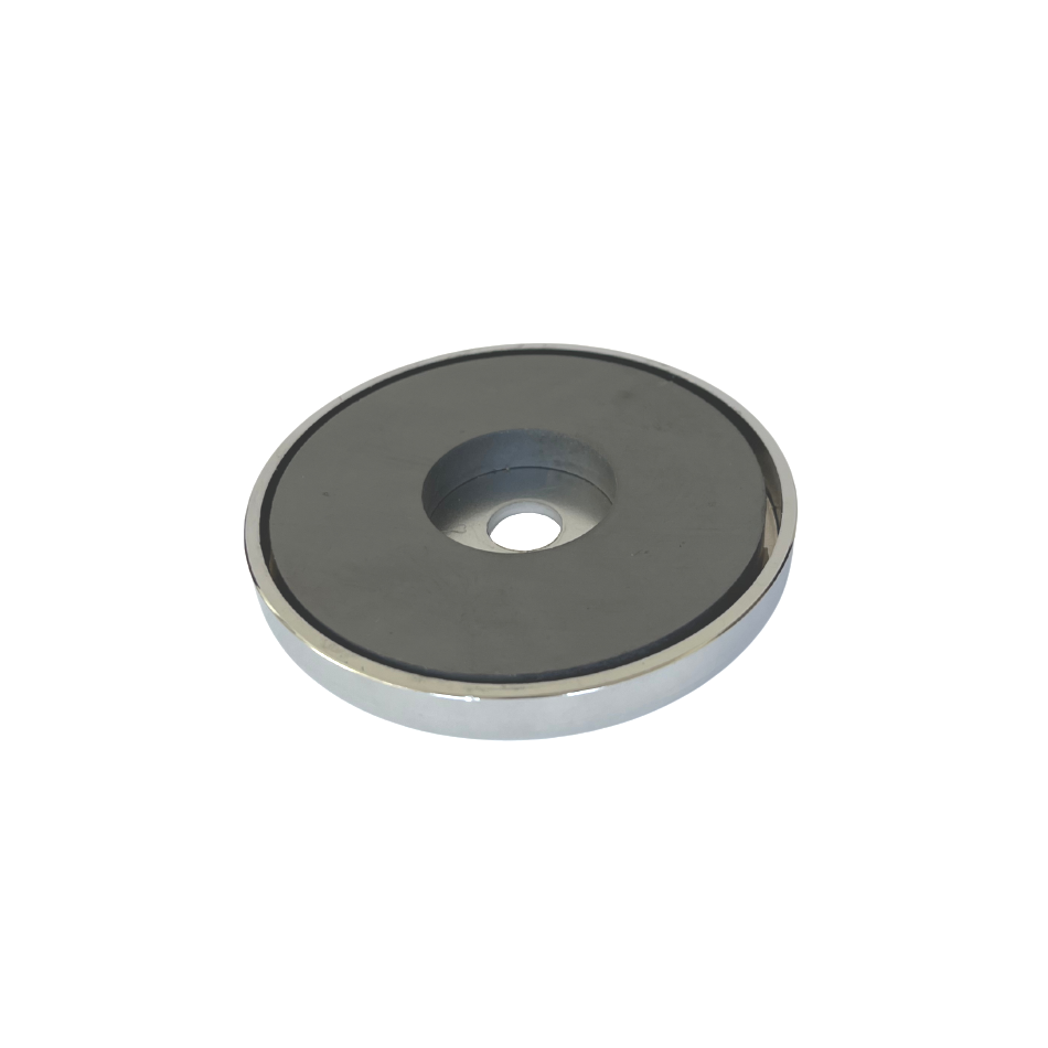 Imán Cerámico en forma de anillo encapsulado en cubierta de níquel. Medidas: 73x10x9 mm. Potencia: 3660 Gauss aprox.