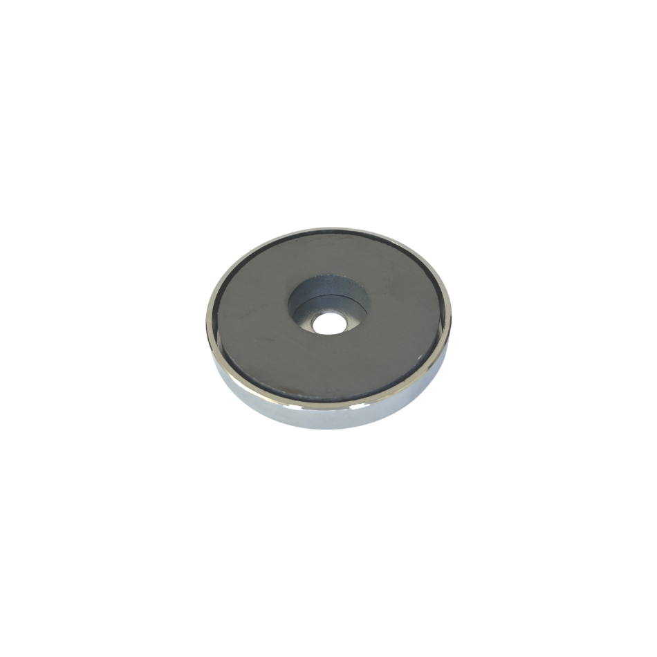 Imán Cerámico en forma de anillo, encapsulado en cubierta de níquel. Medidas: 60x9x9 mm. Potencia: 3350 Gauss aprox.